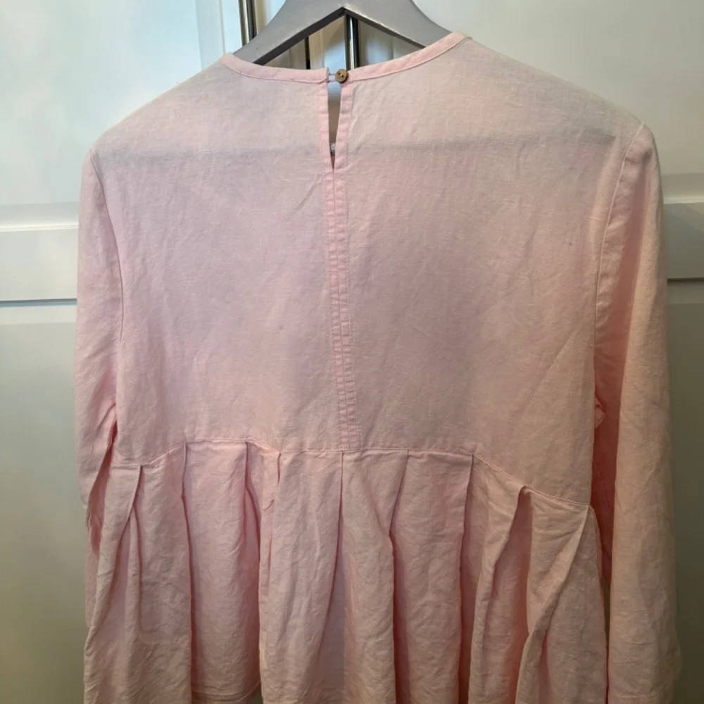 Pink 100% Linen Ladies Blouse - Picture 2 of 5